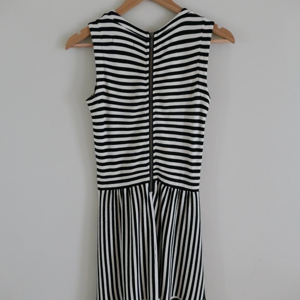 Madewell Duet Dress - Striped Black Cream - Sz XS - Picture 4 of 5